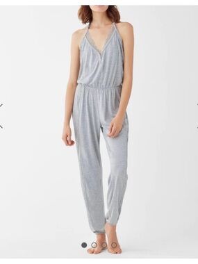 Splendid Gray Lace-Trim Sleep Romper